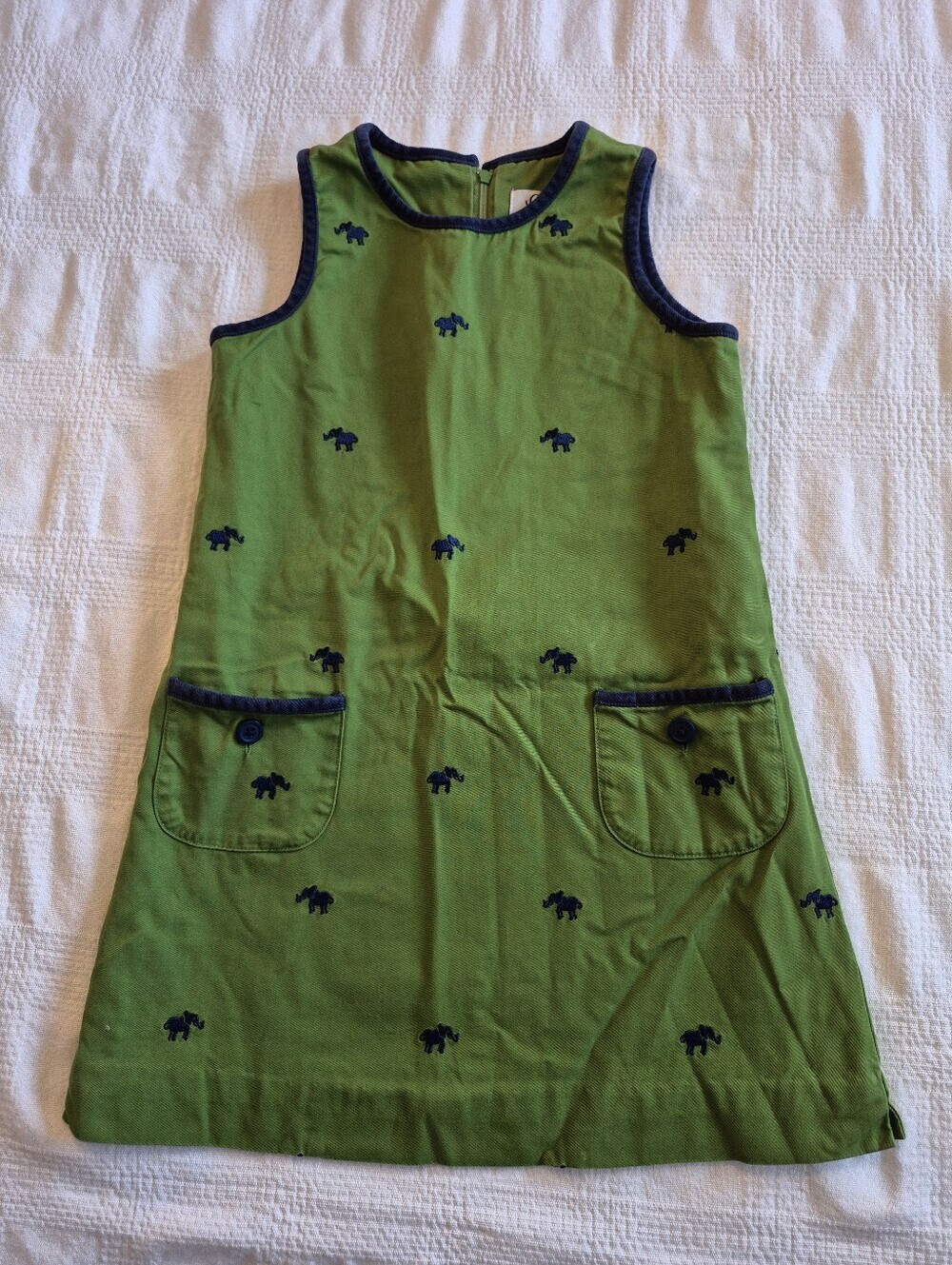 Lilly Pulitzer girls size 5 green with blue elephant embroidery VGUC